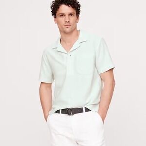 Banana Republic Waffle Jacquard Short Sleeve Shirt XL Tall Light Blue New W/ Tag